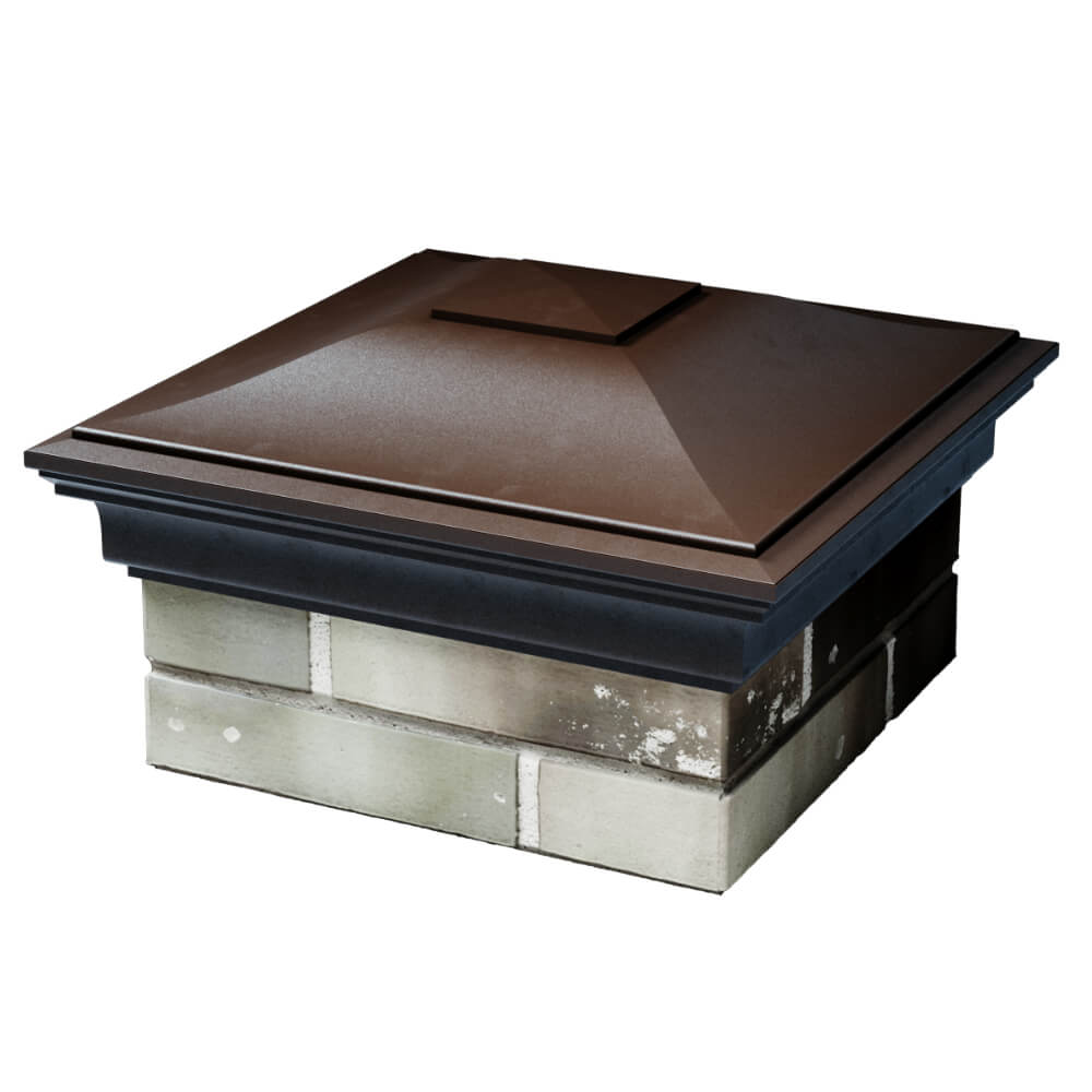 Колпак Zking Монблан Коричневый на столб 1.5х1.5 кирпича (385х385мм) в Анапе фото