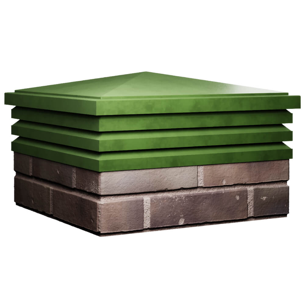 Колпак Zking Бона ХайТек Зеленый на столб 2х2 кирпича (513х513мм) в Анапе фото