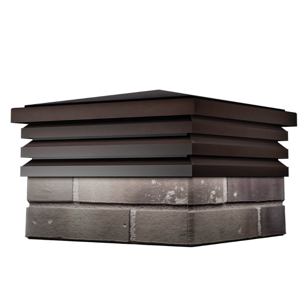 Колпак Zking Бона ХайТек Коричневый на столб 1.5х1.5 кирпича (385х385мм) в Анапе фото