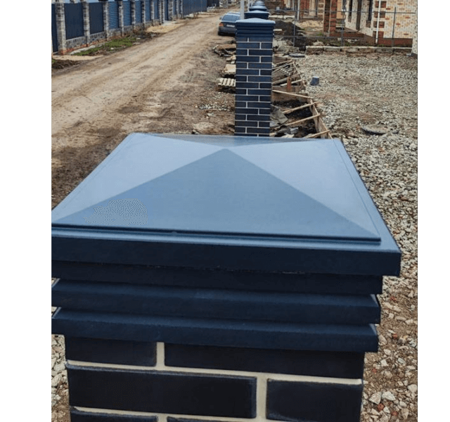 Колпак Zking Бона ХайТек Серый на столб 1.5х1.5 кирпича (385х385мм) в Анапе фото