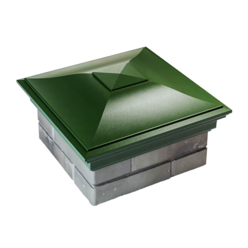 Колпак Zking Монблан Зеленый на столб 1.5х1.5 еврокирпича 0.7НФ (355х355мм) в Анапе фото