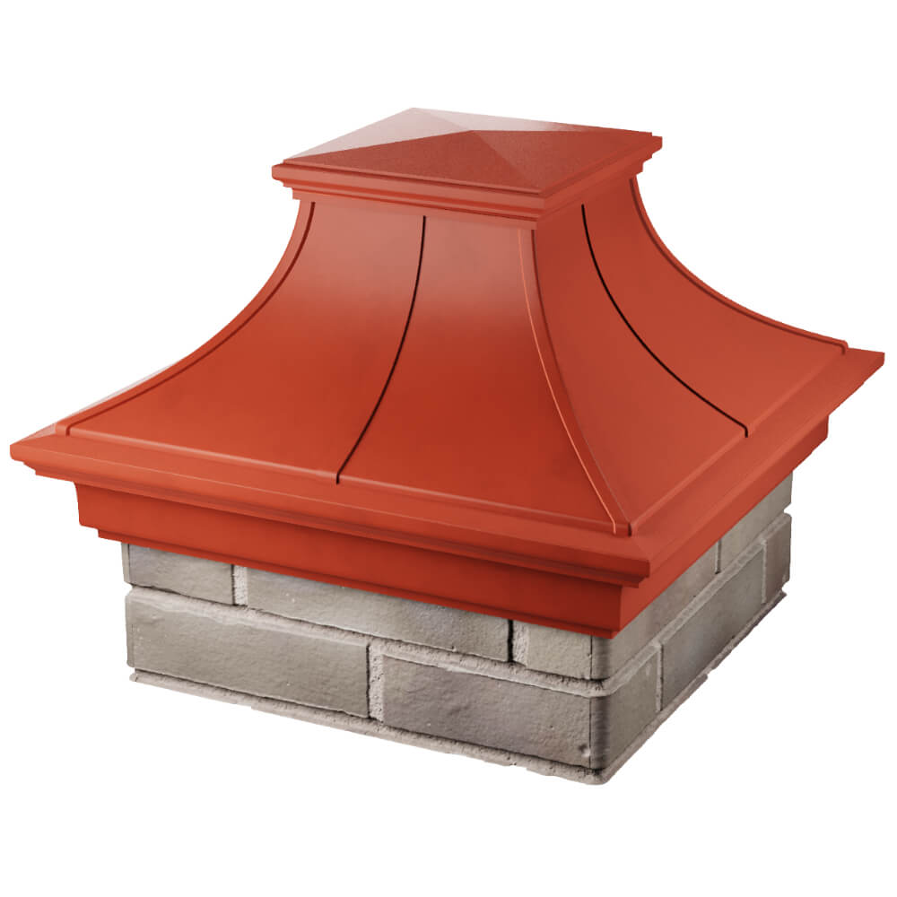 Колпак Zking Монблан Премиум Красный на столб 1.5х1.5 кирпича (385х385мм) в Анапе фото