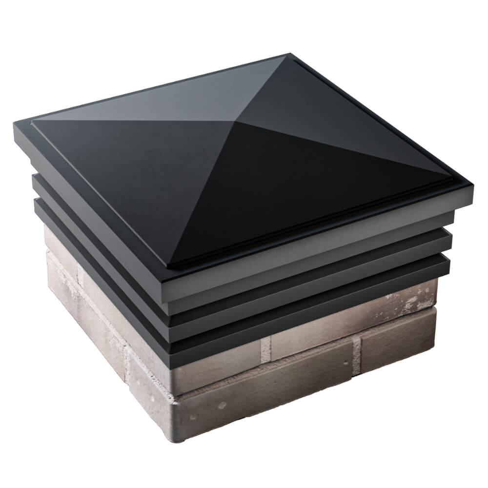 Колпак Zking Бона ХайТек Черный на столб 1.5х1.5 кирпича (385х385мм) в Анапе фото