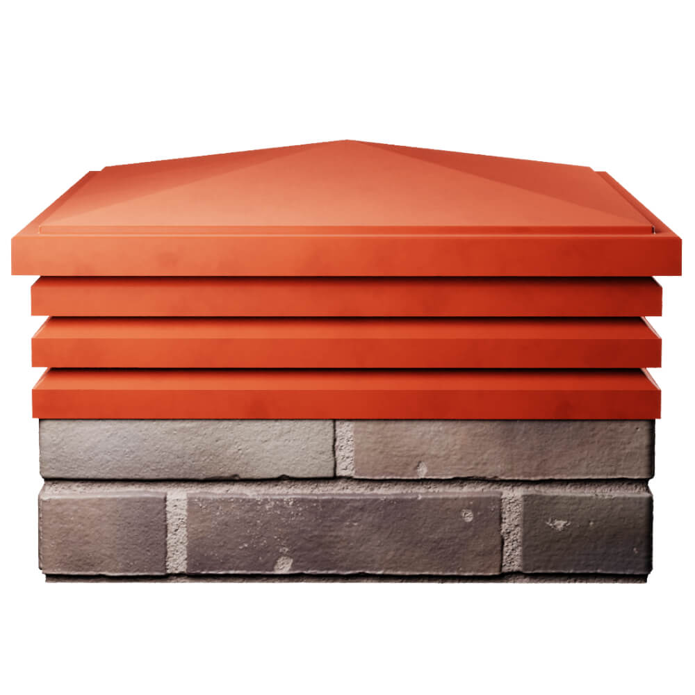 Колпак Zking Бона ХайТек Красный на столб 2х2 кирпича (513х513мм) Анапа фото