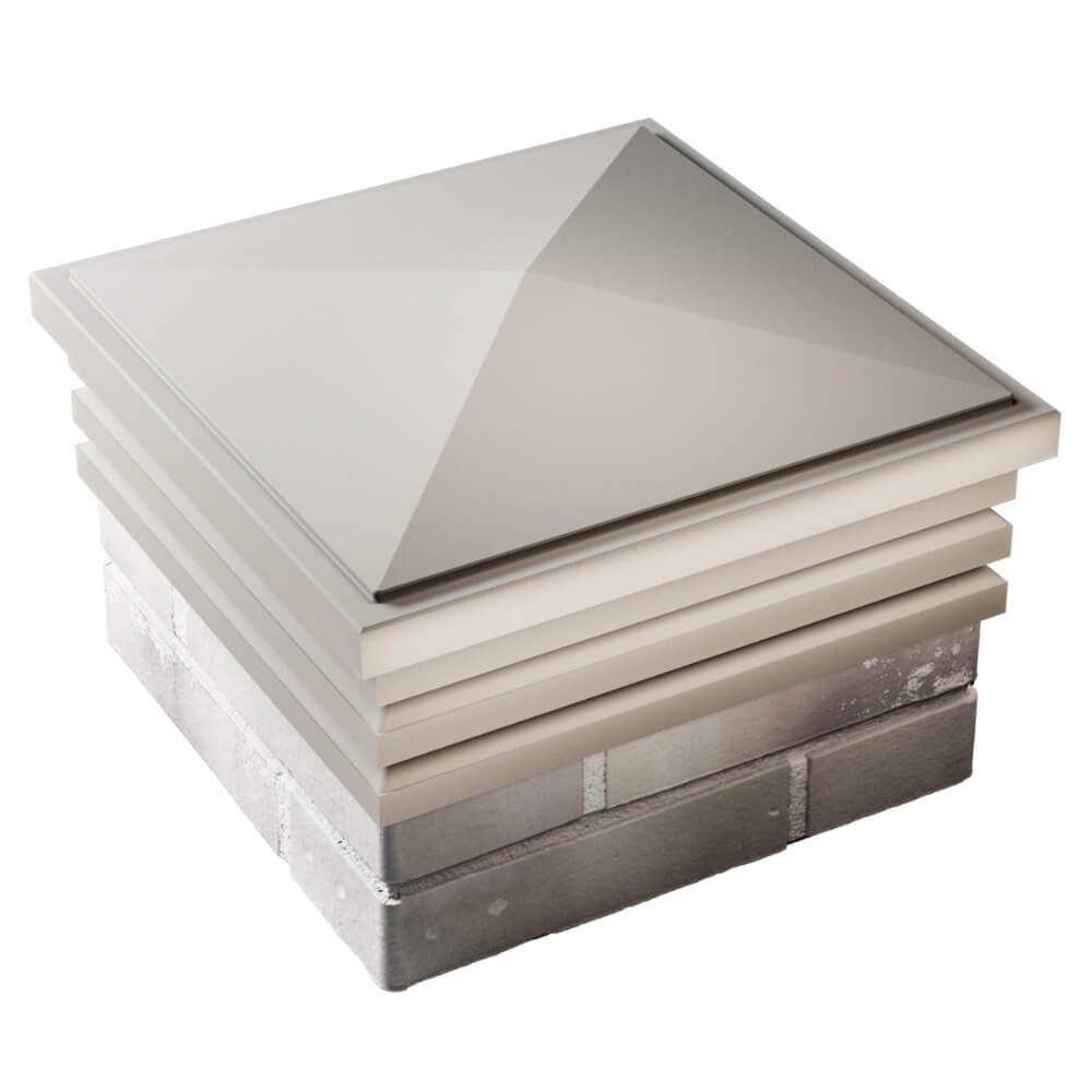 Колпак Zking Бона ХайТек Бежевый на столб 1.5х1.5 кирпича (385х385мм) в Анапе фото