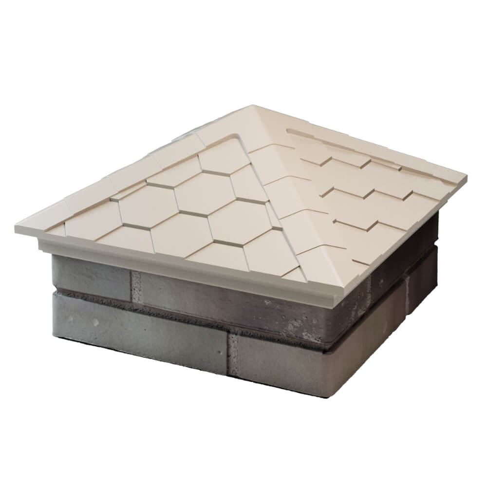 Колпак Zking Эверест Бежевый на столб 1.5х1.5 кирпича (390х390мм) в Анапе фото