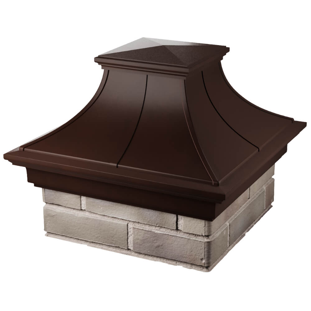 Колпак Zking Монблан Премиум Коричневый на столб 1.5х1.5 кирпича (385х385мм) в Анапе фото