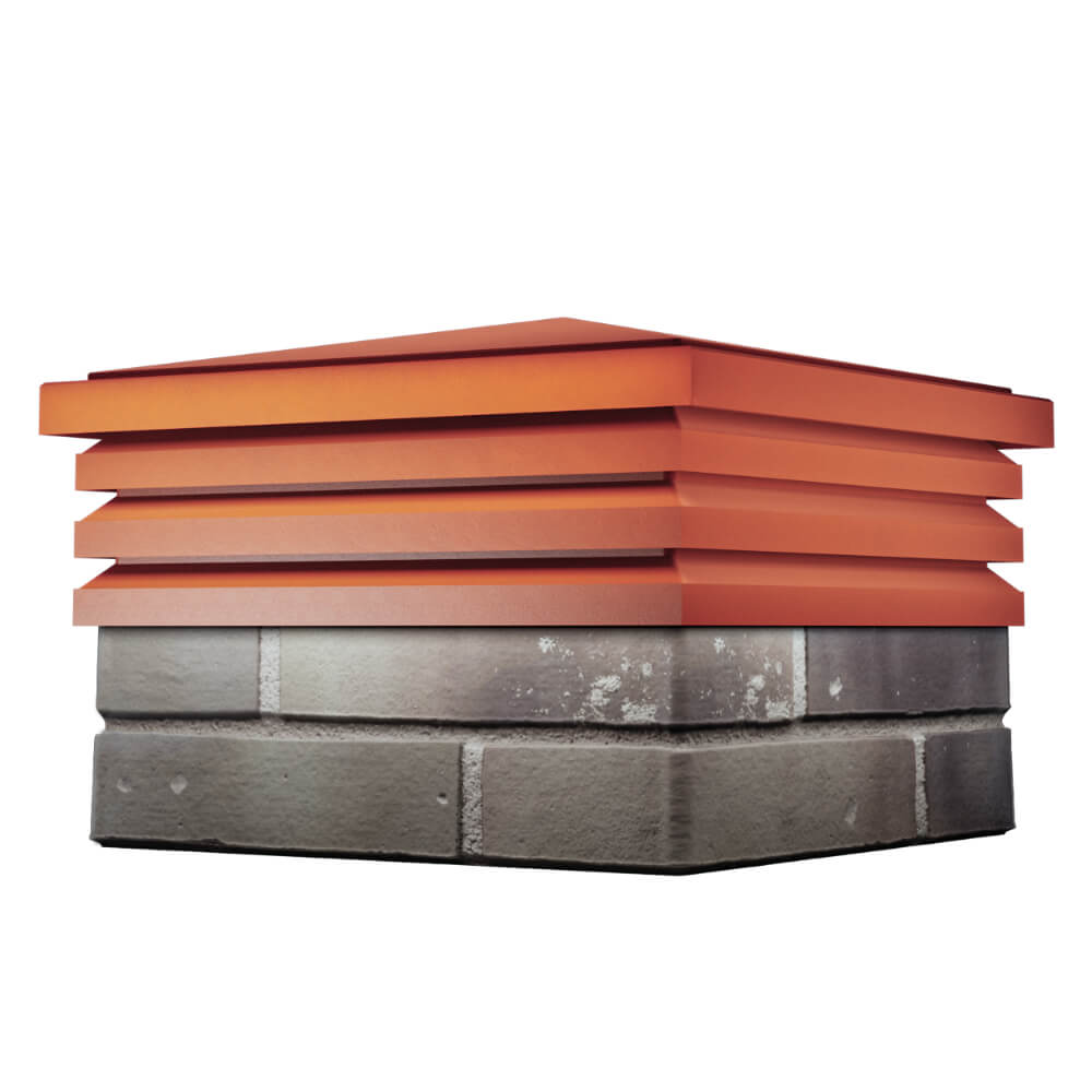 Колпак Zking Бона ХайТек Красный на столб 1.5х1.5 кирпича (385х385мм) в Анапе фото