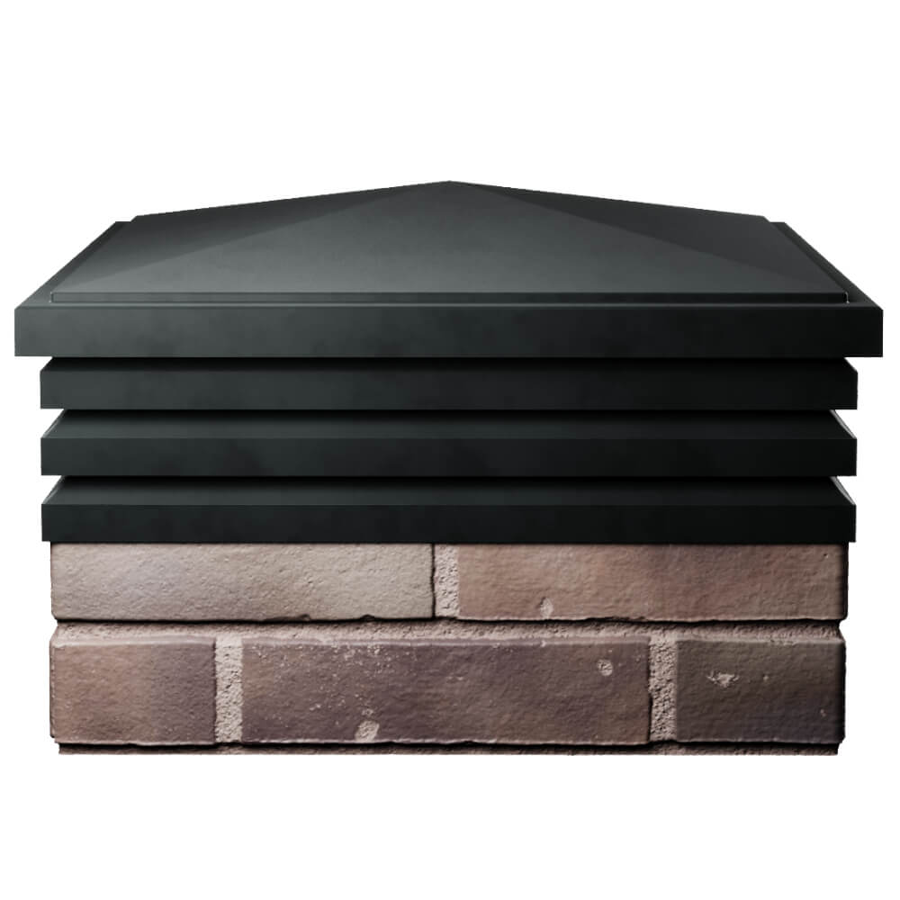 Колпак Zking Бона ХайТек Черный на столб 2х2 кирпича (513х513мм) Анапа фото