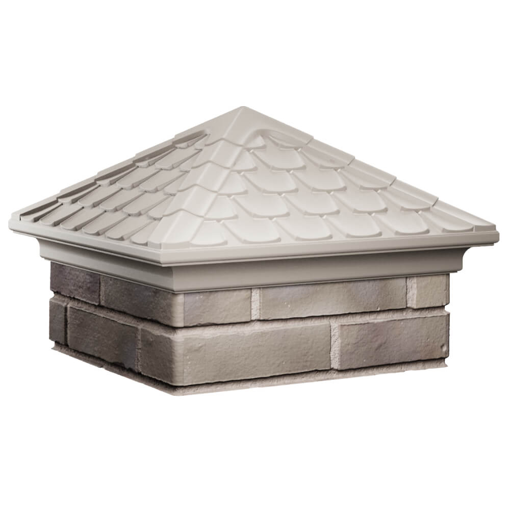 Колпак Zking Эльбрус Бежевый на столб 1.5х1.5 кирпича (385х385мм) в Анапе фото