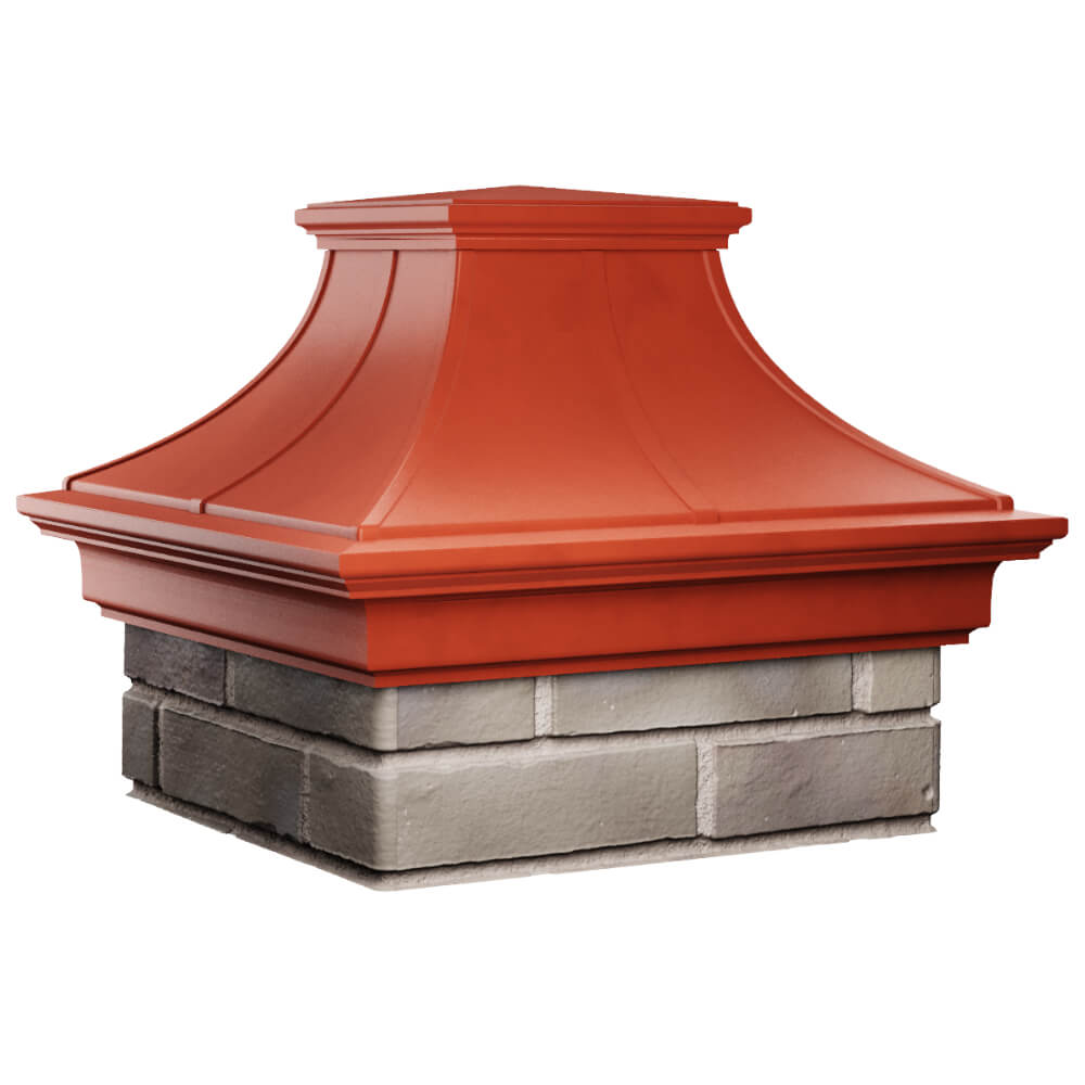 Колпак Zking Монблан Премиум Красный на столб 1.5х1.5 кирпича (385х385мм) в Анапе фото