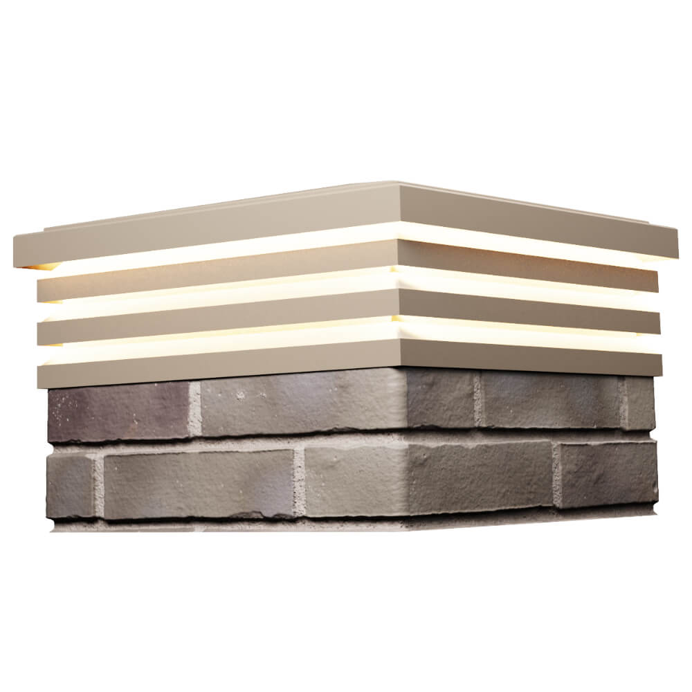 Колпак Zking Бона ХайТек Бежевый на столб 1.5х1.5 кирпича (385х385мм) с подсветкой в Анапе фото