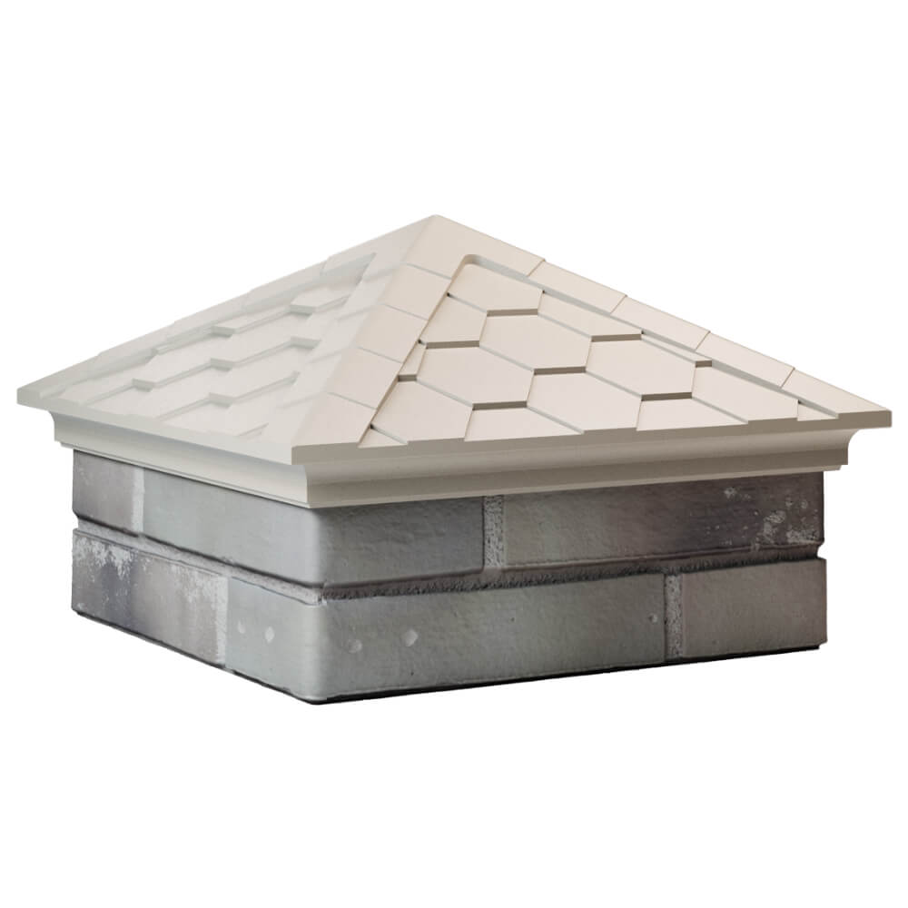 Колпак Zking Эверест Бежевый на столб 1.5х1.5 кирпича (390х390мм) в Анапе фото