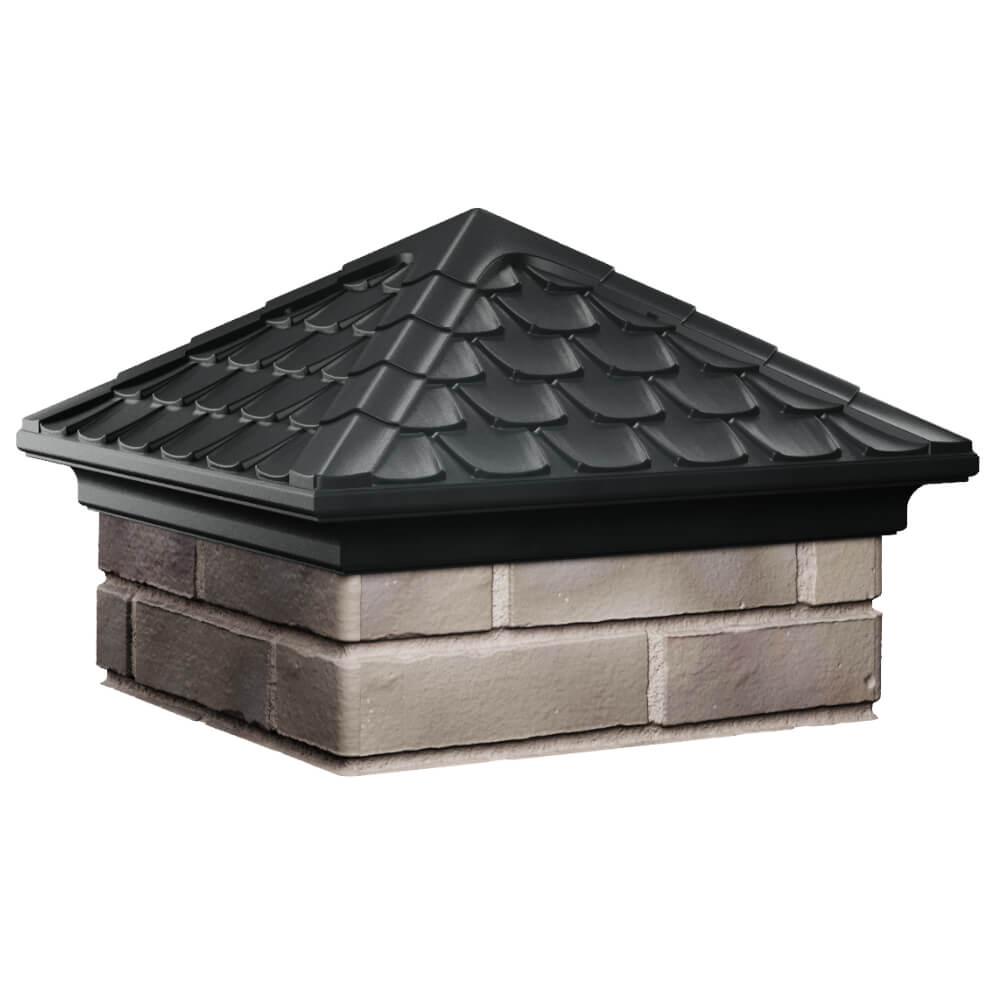 Колпак Zking Эльбрус Черный на столб 1.5х1.5 кирпича (385х385мм) в Анапе фото