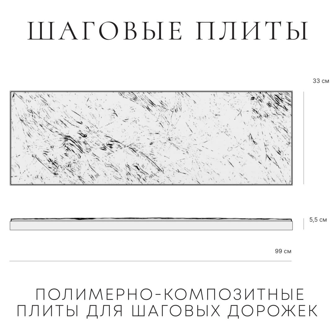 Шаговая плита STONE Графитовый Серый 990х330х55мм в Анапе фото