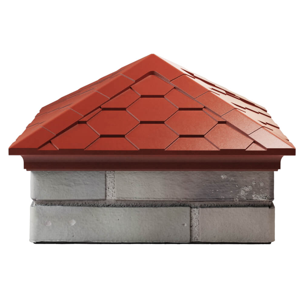 Колпак Zking Эверест Красный на столб 1.5х1.5 кирпича (390х390мм) Анапа фото