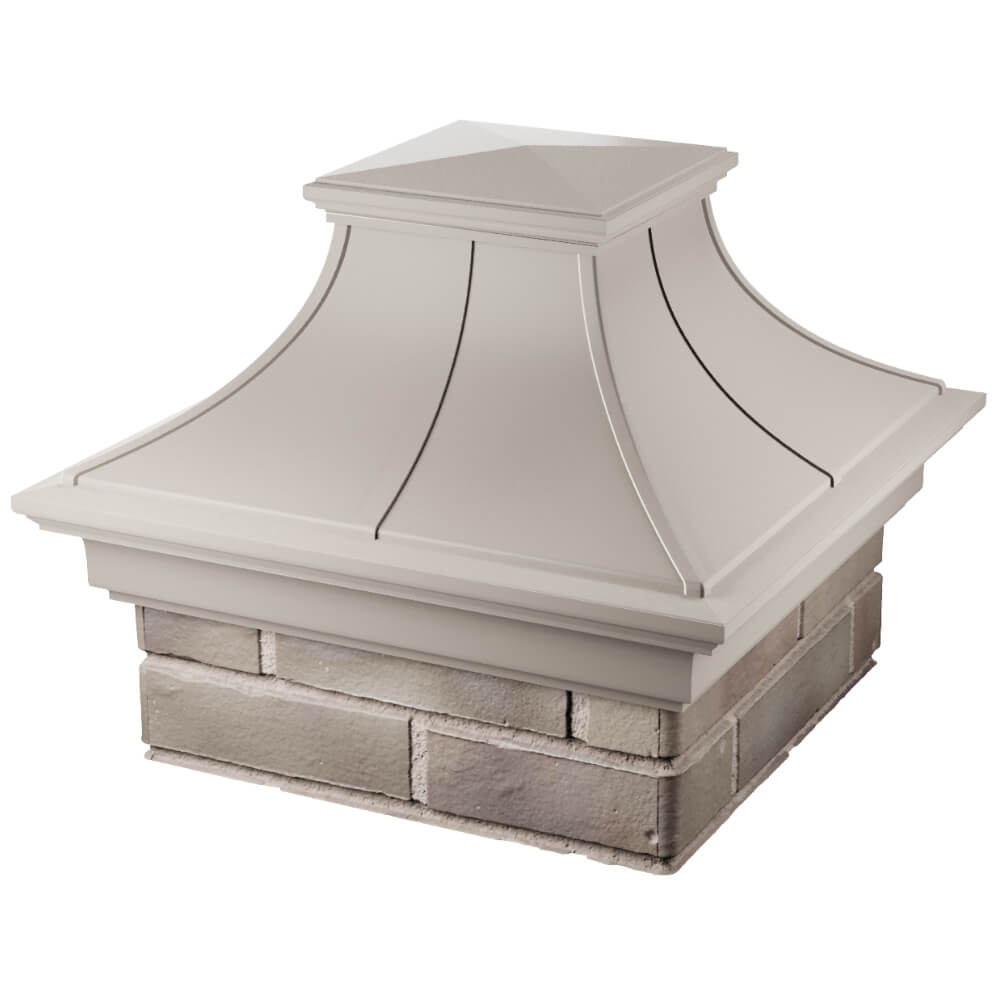 Колпак Zking Монблан Премиум Бежевый на столб 1.5х1.5 кирпича (385х385мм) в Анапе фото