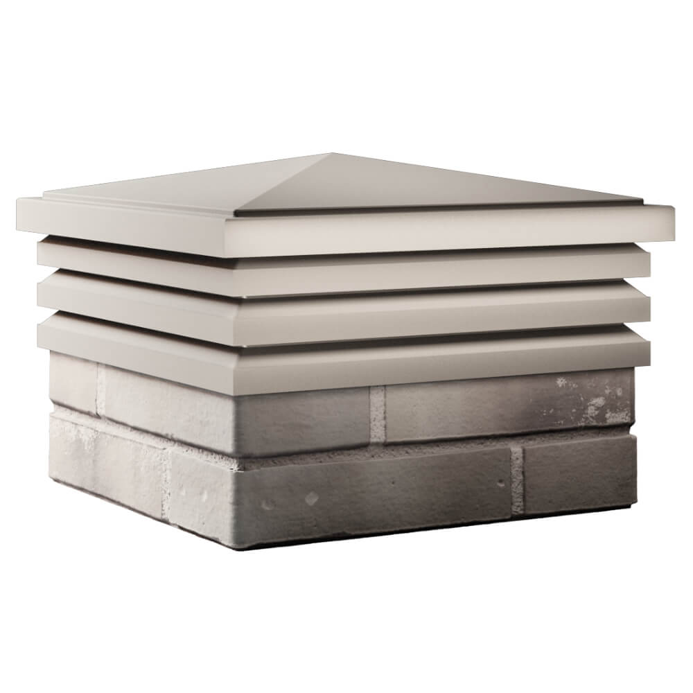 Колпак Zking Бона ХайТек Бежевый на столб 1.5х1.5 кирпича (385х385мм) в Анапе фото