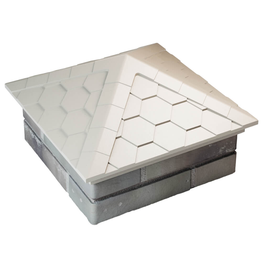 Колпак Zking Эверест Бежевый на столб 1.5х1.5 кирпича (390х390мм) в Анапе фото