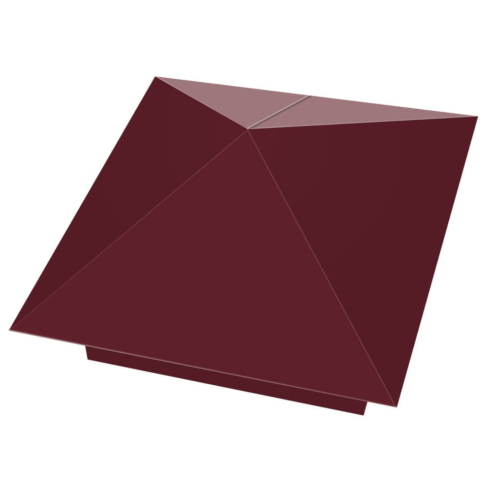 Колпак металлический 390х390мм RAL3005 Красное Вино заборный Анапа фото