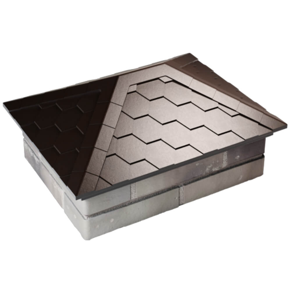 Колпак Zking Эверест Коричневый на столб 2х1.5 кирпича (520х390мм) Анапа фото