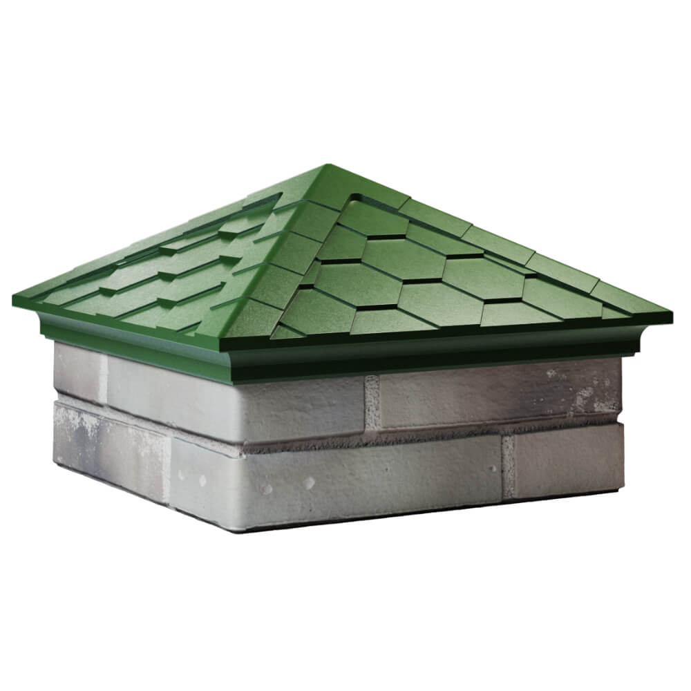 Колпак Zking Эверест Зеленый на столб 1.5х1.5 кирпича (390х390мм) в Анапе фото