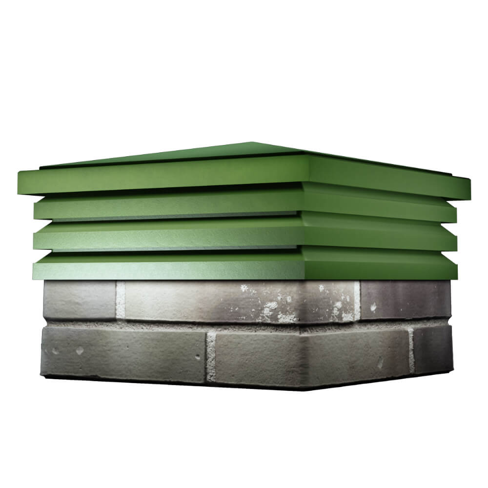 Колпак Zking Бона ХайТек Зеленый на столб 1.5х1.5 кирпича (385х385мм) в Анапе фото