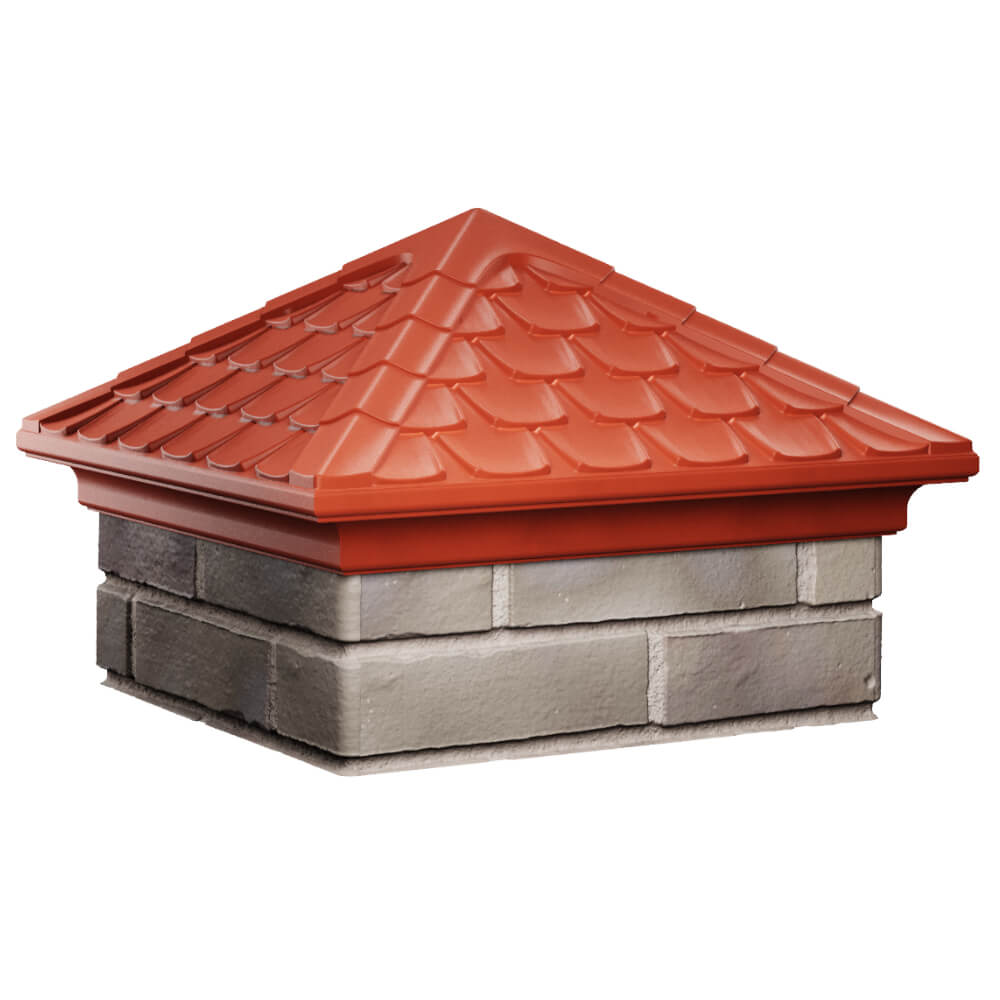 Колпак Zking Эльбрус Красный на столб 1.5х1.5 кирпича (385х385мм) в Анапе фото