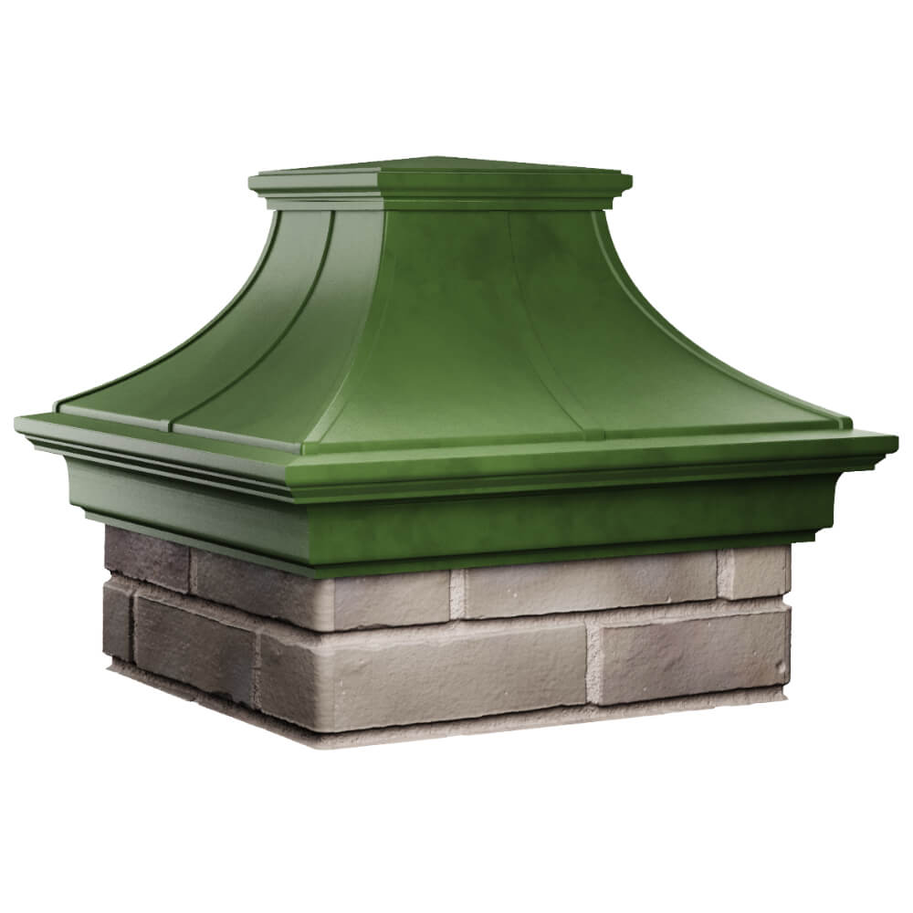 Колпак Zking Монблан Премиум Зеленый на столб 1.5х1.5 кирпича (385х385мм) в Анапе фото