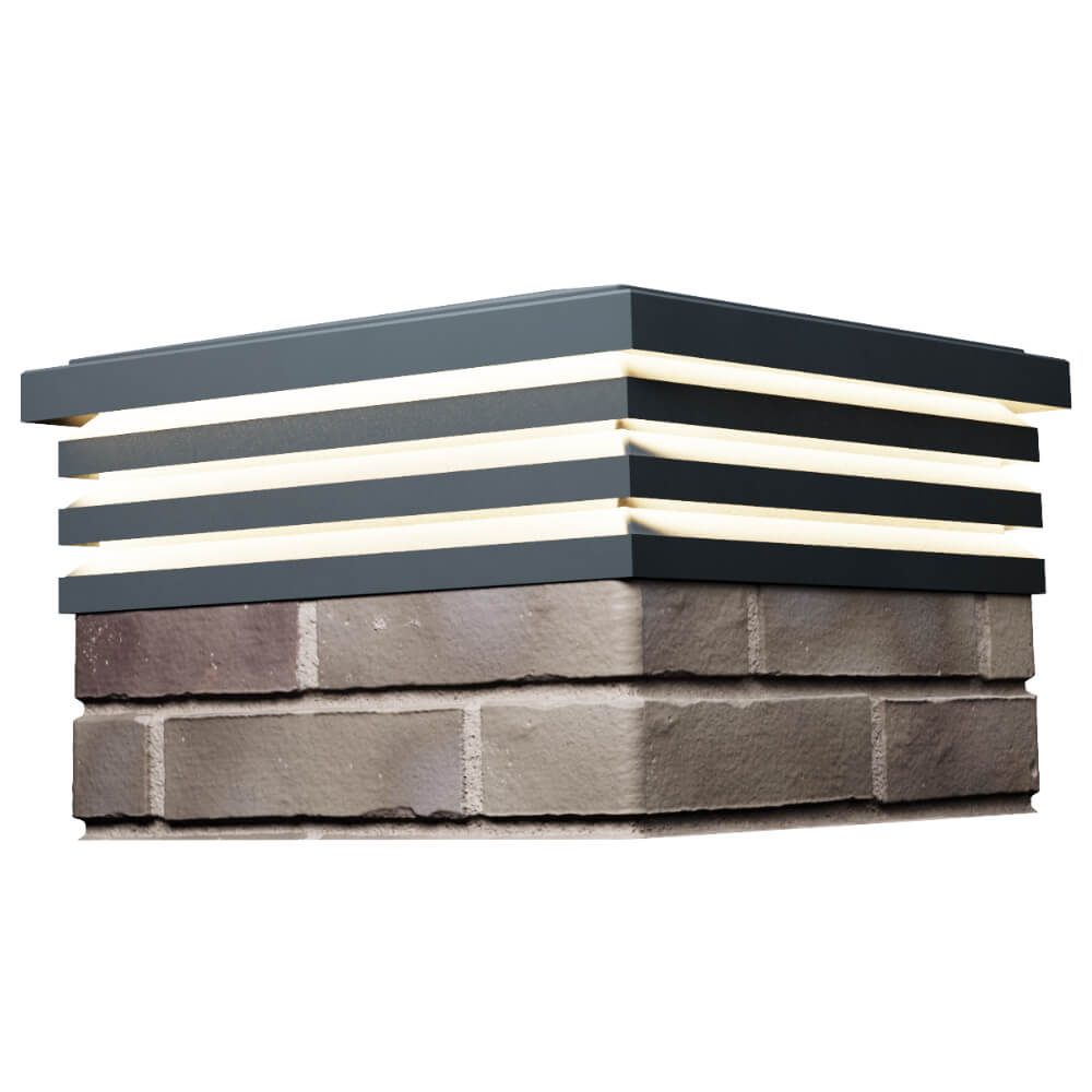 Колпак Zking Бона ХайТек Серый на столб 1.5х1.5 кирпича (385х385мм) с подсветкой в Анапе фото