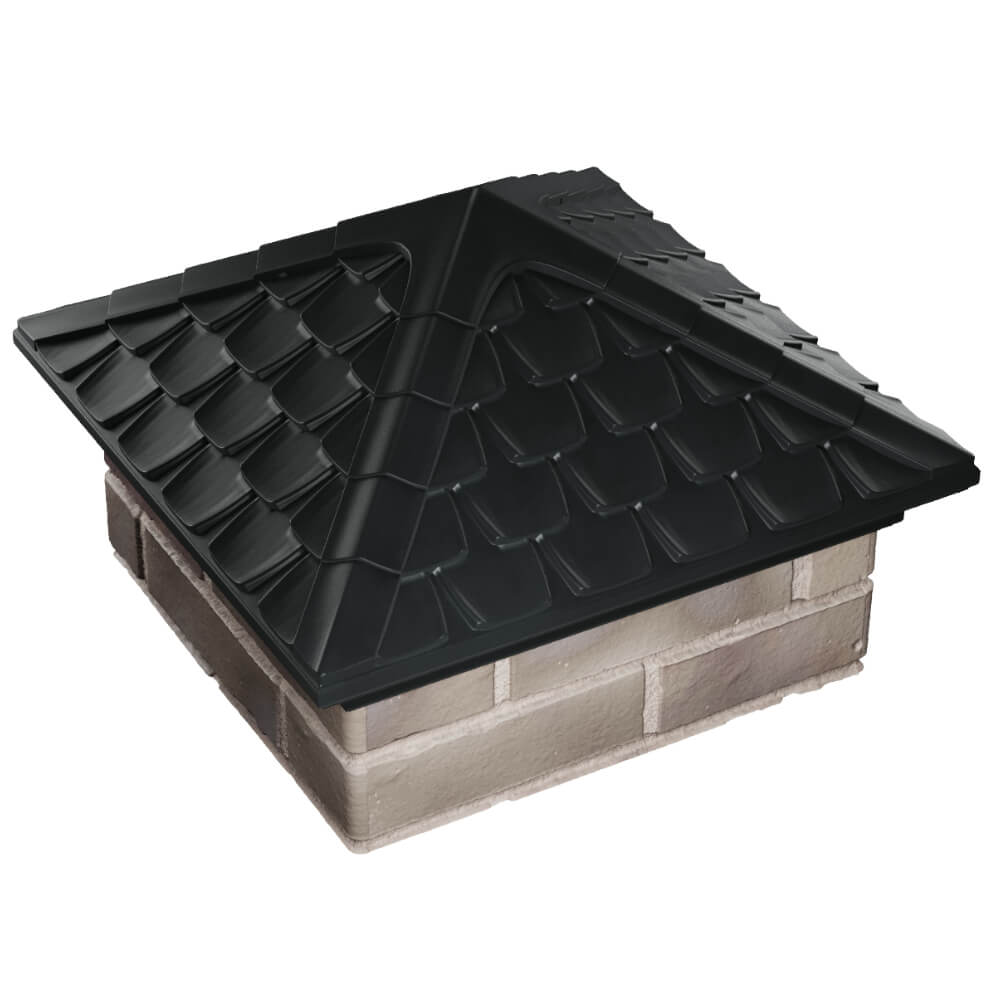 Колпак Zking Эльбрус Черный на столб 1.5х1.5 кирпича (385х385мм) в Анапе фото