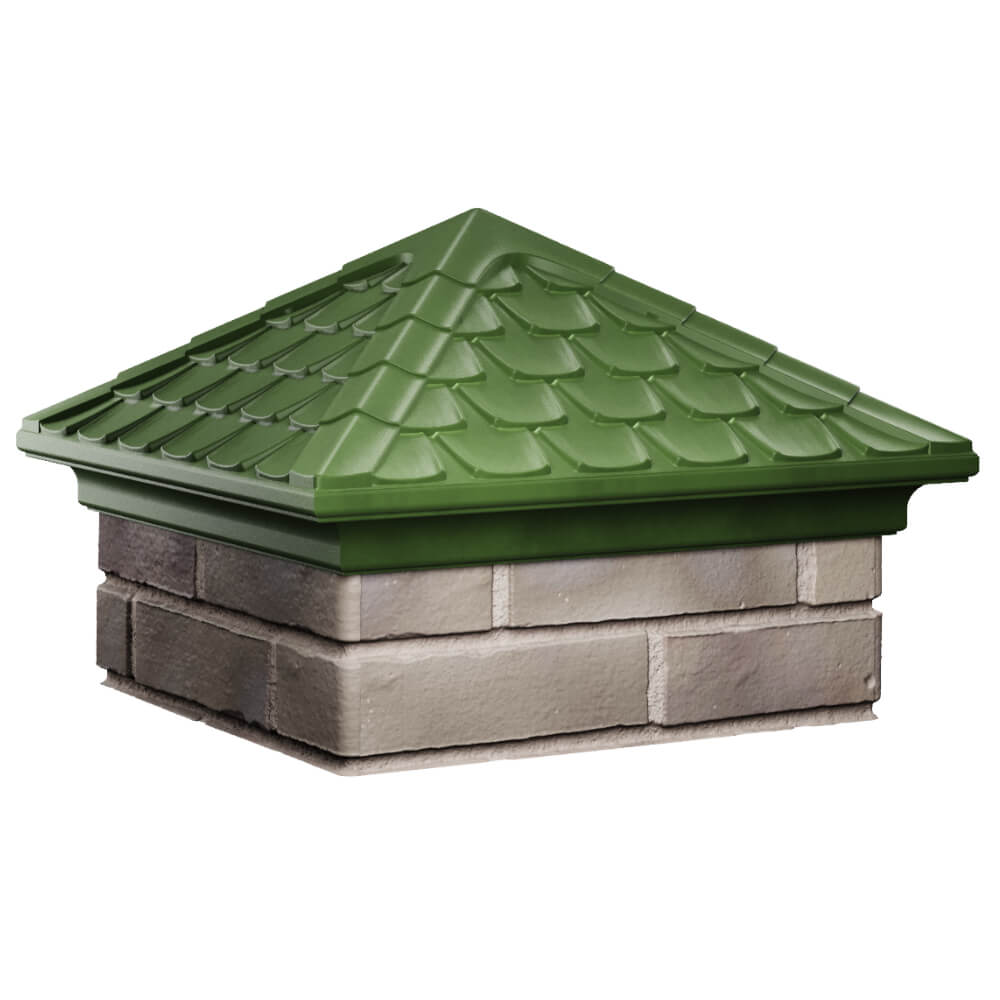 Колпак Zking Эльбрус Зеленый на столб 1.5х1.5 кирпича (385х385мм) в Анапе фото