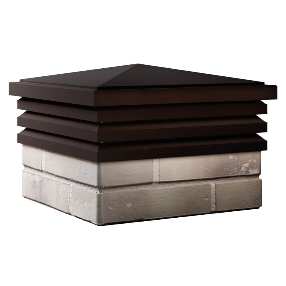 Колпак Zking Бона ХайТек Коричневый на столб 1.5х1.5 кирпича (385х385мм) в Анапе фото