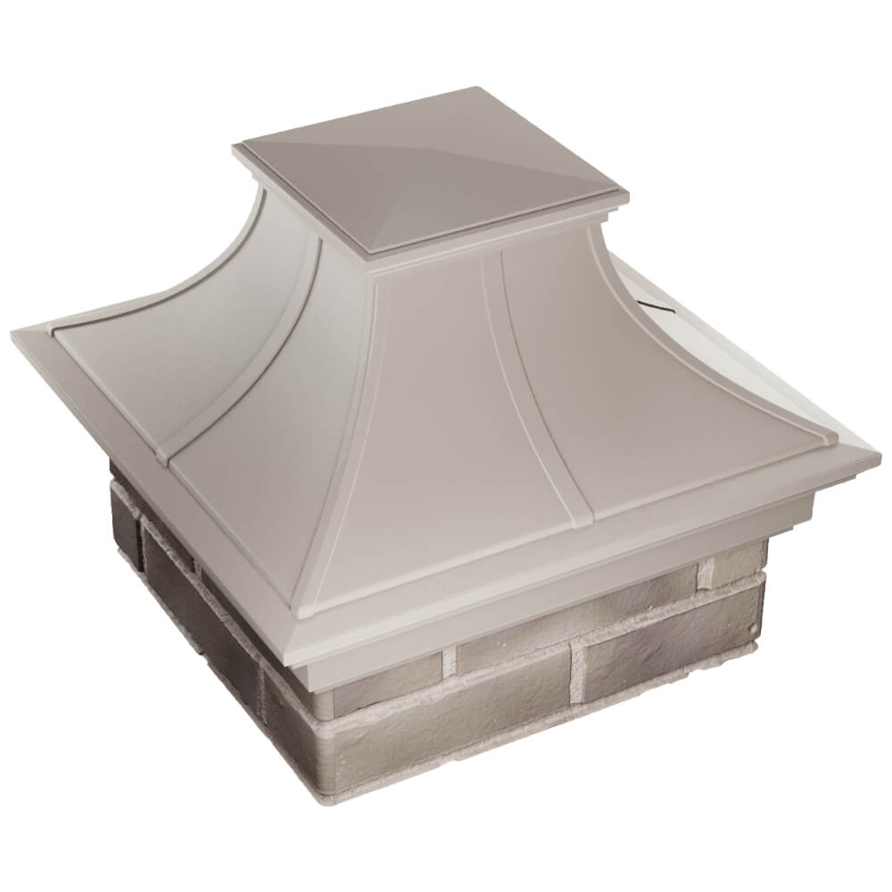 Колпак Zking Монблан Премиум Бежевый на столб 1.5х1.5 кирпича (385х385мм) в Анапе фото