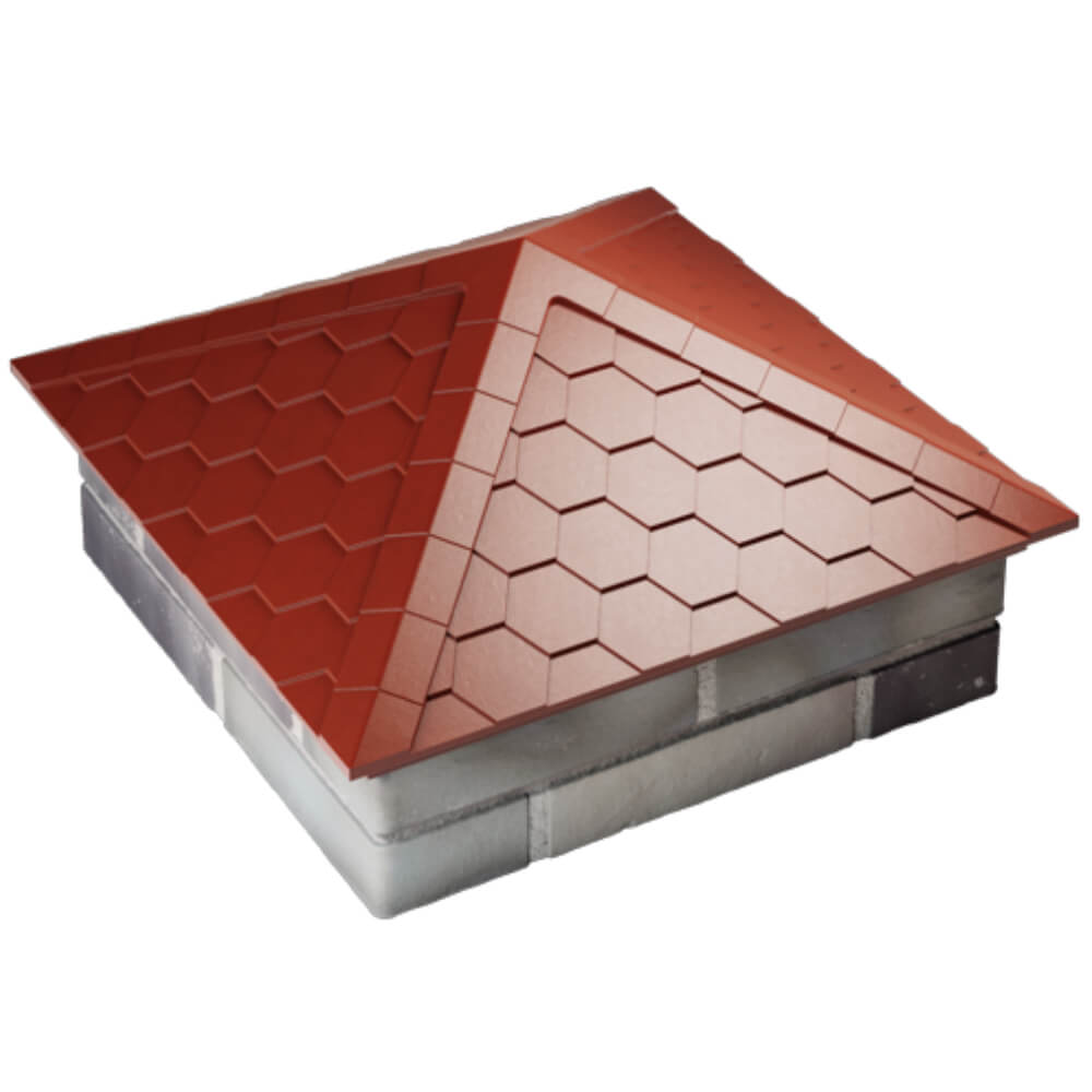 Колпак Zking Эверест Красный на столб 2х2 кирпича (535х535мм) Анапа фото